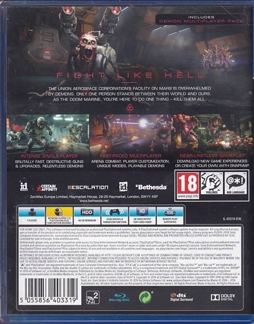 Doom - PS4 (B Grade) (Genbrug)